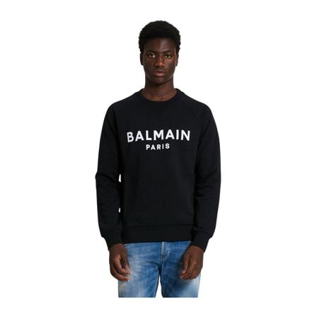 Balmain, Sweatshirt with Logo Czarny, Mężczyzna, Rozmiar: XL