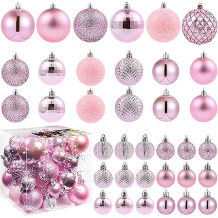 36 st Syra Blå Julgranskulor 2023, Bolas De Navidad - 6 st 8 cm, 12 st 6 cm, 18 st 4 cm - Okrossbara Julkulor