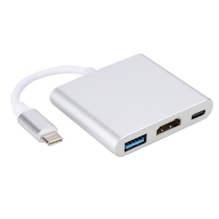 3-i-1 Type C till HDMI+USB3.0+PD Laddningskonverter Multifunktion Vedio Adapter Hub