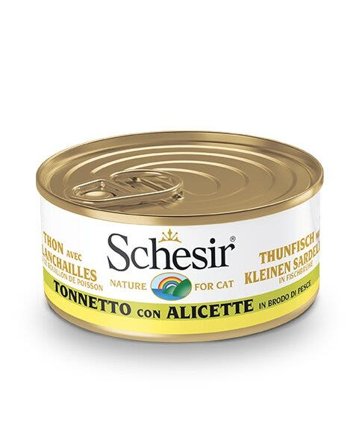 Schesir Tonnetto Con Alicette Lattina Cibo Umido Gatto Adulto 70g