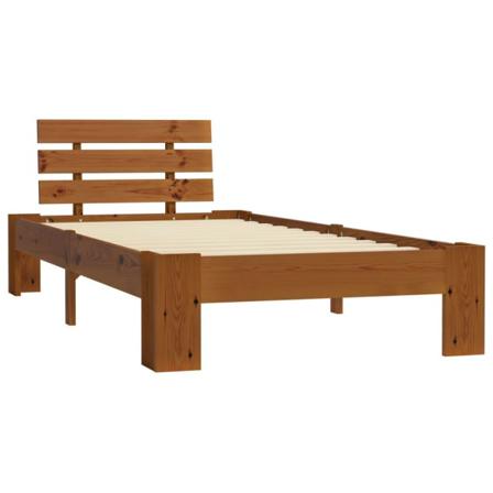Vidaxl Sängram Honungsbrun Massiv Furu 100x200 Cm Brun
