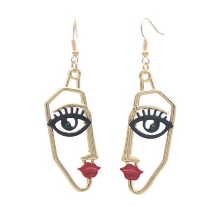 Personlige øredobber med ansiktsform for kvinner