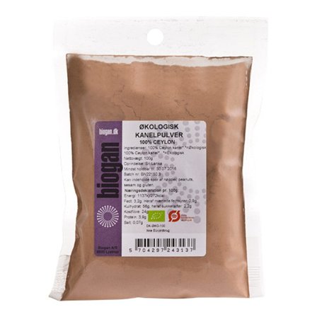 Biogan Kanelpulver ceylon 100% Ø 100 g, Helse & Madvarer, Krydderier, Kanel