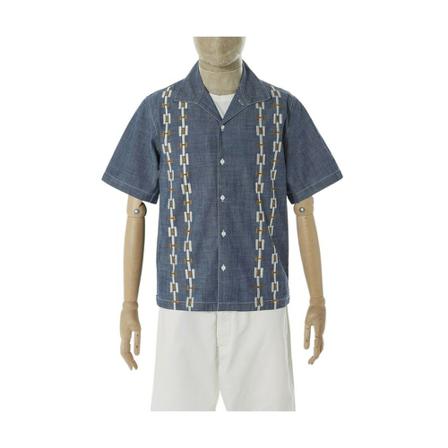 Universal Works, Patterned shirt Blauw, Heren, Maat:S