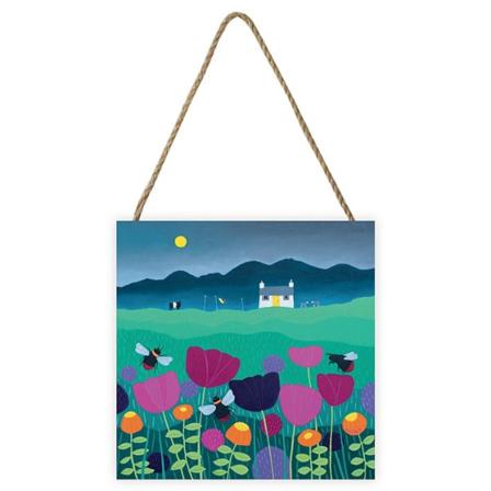 Ailsa Black Summer Meadow Print 20cm X 20cm X 2,7cm Blå