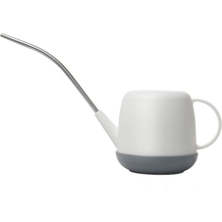 Vattenkanna i rostfritt stål med lång pip (vit),