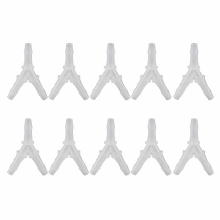 10 STK bløde slangefittings Y-type konnektor Akvarium akvarium luftpumpe Junction 3-vejs konnektor (4,8 mm)