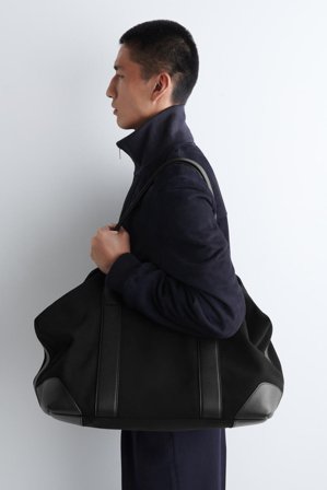 COS Men's Weekender Tote Bag - Suede in Black
