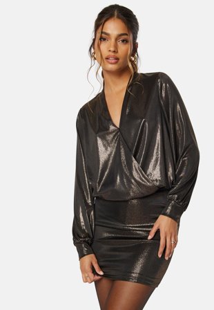 Bubbleroom Occasion Izabelle Sparkling Dress Gold / Black Klær