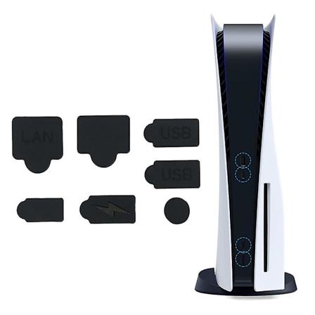 7 stk. silikone støvpropper sæt til Ps5 USB-interface beskytte enhed anti-støv dæksel støvtæt stik spil konsol tilbehør dele black