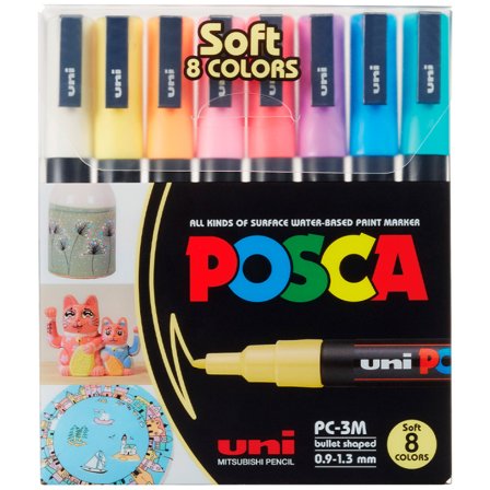 Posca PC-3M Soft Colours Set of 8