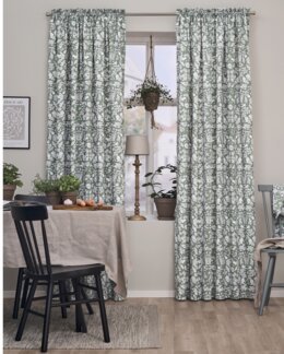 Kanallängd Höstfrukt med tryckt motiv 2-pack Grön - 140x240 cm - Linea