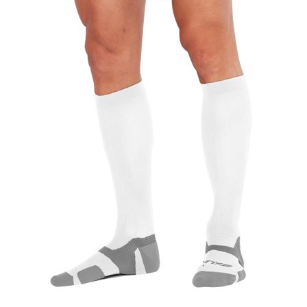 2XU VECTR Light Cushion Full Length Socks Unisex workout socks White S
