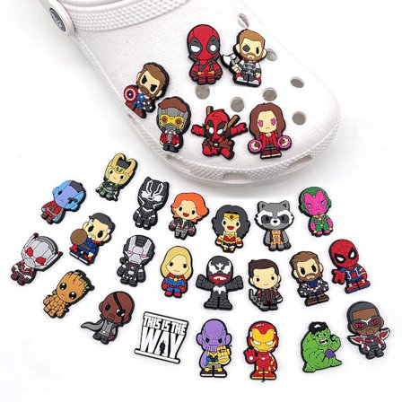 #27 st Superhero Marvel Cartoon Crocs Skotillbehör#