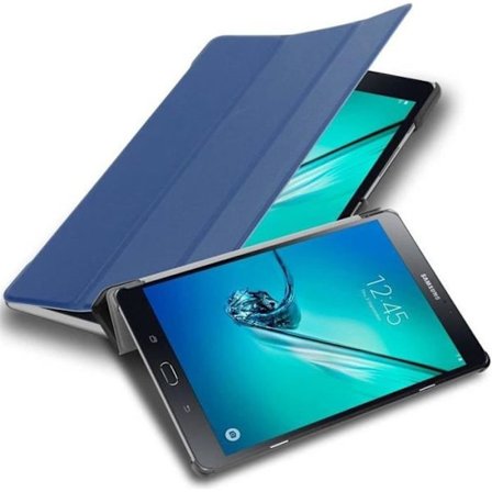 Etui för Samsung Galaxy Tab S2 (8 tum) Skal i MÖRKBLEU JERSEY Fodral Tabletet Skydd Auto Wake Up Plånbok