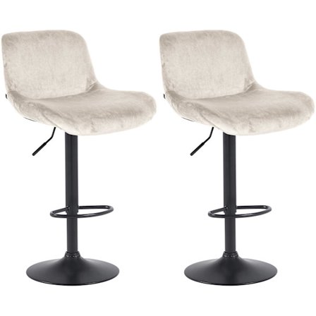 2 -deluppsättning barstolar Black - Barstolar - Justerbar komfort | Färg: Crème | Material: Mjukt