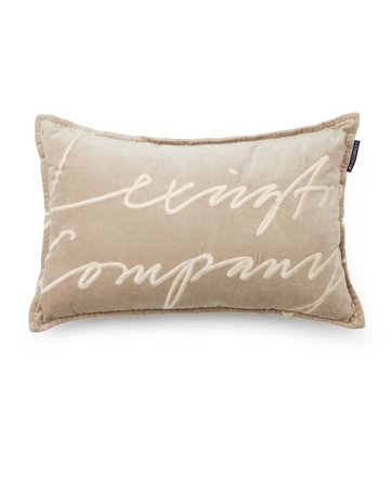 Lexington Logo-luomupuuvillasamettityyny 60x40, Beige
