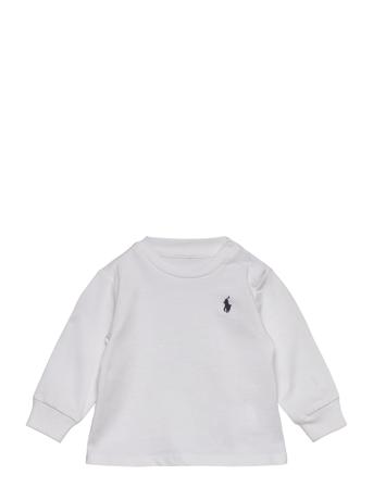 Cotton Jersey Long-Sleeve Tee Tops Sweatshirts & Hoodies Sweatshirts White Ralph Lauren Baby