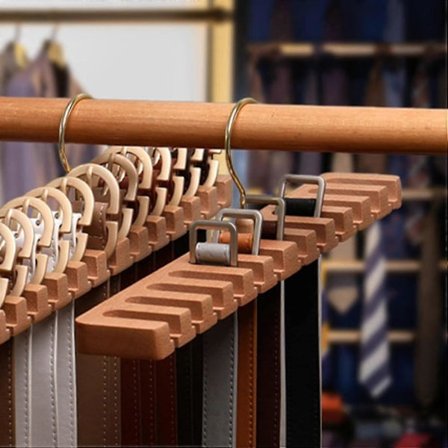 2025 12 koukun puinen vyöteline, solmioteline, vyön ja solmion säilytys, vyön järjestäjä vaatekaappiin - kaapin järjestäjä