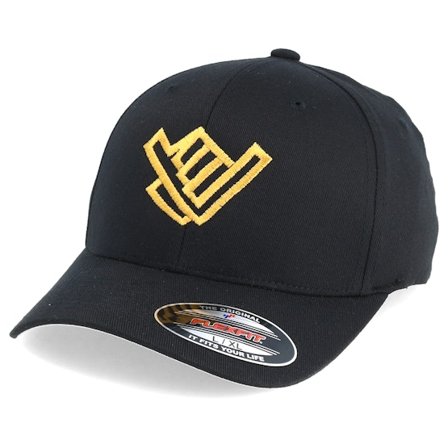Xaka - Černá flexfit Kšiltovka - Shaka Hand Black/Gold Flexfit @ Hatstore