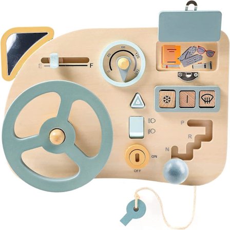 Puinen kiireinen lauta ohjauspyörän lelut taaperoille, puiset aisti lelut oppimiseen motorisia taitoja matkustamon kojelauta