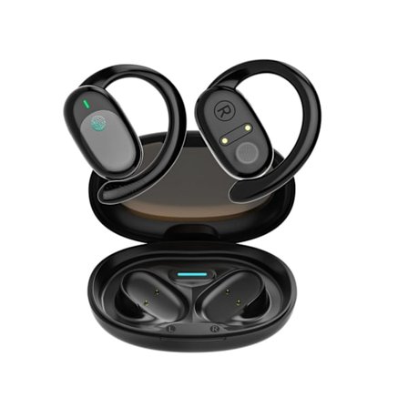 Icke-benledande Over Ear Hook Bluetooth Hörlurar Svart