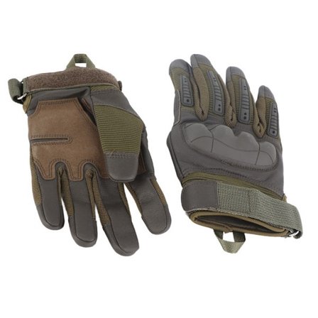 Motorcykelhandskar Hårda Knogar Andningsbara Bra Grepp Anti Slip Full Finger Powersports Handskar för Lumbering Tung Industri Grön M