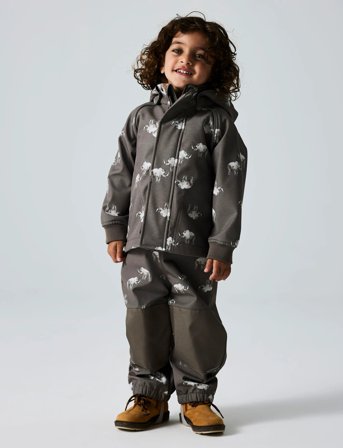 name it Nmmalfa08 Softshell Jacket Aop Fo - Brown - 110