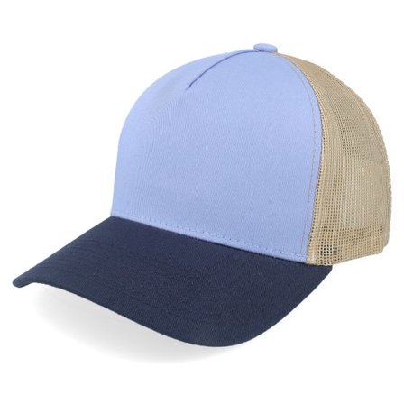 Equip - Beige trucker Keps - Blank Sky Blue/Khaki/Navy A-frame Trucker @ Hatstore