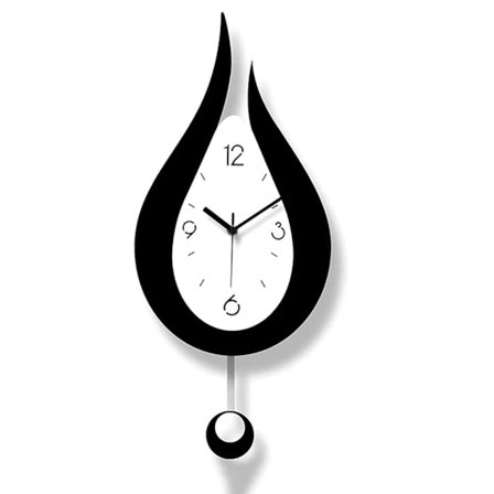 Seinän kello paristokäyttöinen hiljainen seinäkellot, 20,4 tuuman vesipisara-muotoilu akryyli keinu seinäkello sisätiloihin keittiö toimisto 