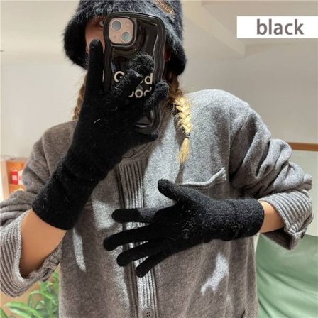 Ullhansker Lange håndleddshansker SVART