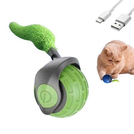 Katte Legetøj, Smart Interaktiv Kattelegetøjsbold med To Hastighedsindstillinger [db] Grøn