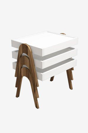 Hanah Home - Settbord Roma - Brun - Småbord - Fra Homeroom