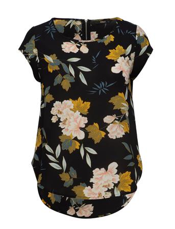 Onlvic Ss Aop Top Wvn Blouses Short-sleeved Svart ONLY