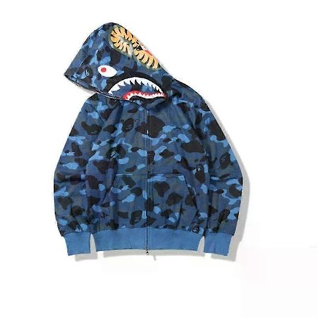 Shark Printing Ny Høst Herreklær Europeisk og Amerikansk Pullover Hettegenser Frakk Mote Trend Glidelås Hettegenser Søt Streetwear y2k