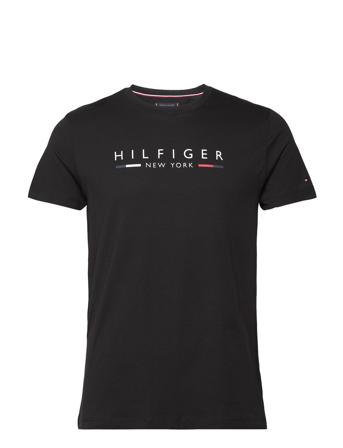 Hilfiger New York Tee T-shirts Short-sleeved Svart Tommy Hilfiger