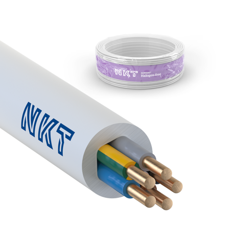NKT EXQ XTRA Installationskabel 5G2.5 mm², 300/500V 50 m, ring, Anslutningsdon & kablar