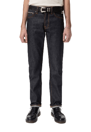 Nudie Jeans Solid Ollie Dry Japan Selvage Herr Blå 32/34