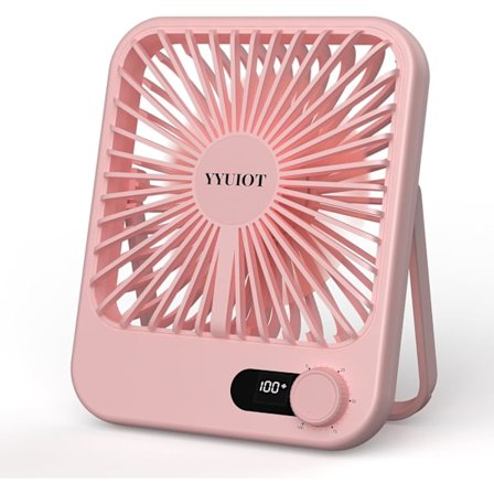 Bordsfläkt Batteridriven, USB Uppladdningsbar Fläkt, 2400 mAh 180° Tyst Personlig Fläkt Med Strömdisplay, 100 Hastigheter Justerbar Bordsfläkt