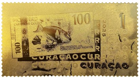 Curacao - Caribisk gylden - Postfrisk frimærke i 24 karat guld