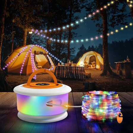 10m Valonauha Ulkokäyttöön – 3-in-1 RGB Ladattava Retkeilyvalaisin USB-C_TF_TF