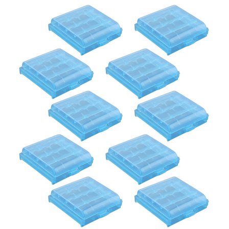 10 kpl paristokoteloita, suuri kapasiteetti, korroosionkestävä PP-läpinäkyvä kuiva paristokotelo, säilytyslaatikko, kodin lisävarusteet