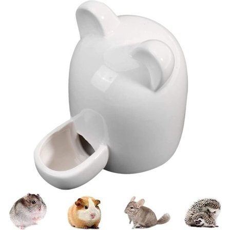 Keramisk hamsterflaske, hamsterskålfôrskål, keramisk hamster vannskål
