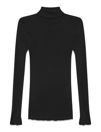 Rosemunde Rwbeatha Silk Ls Rollneck T-Shirt - Black - L