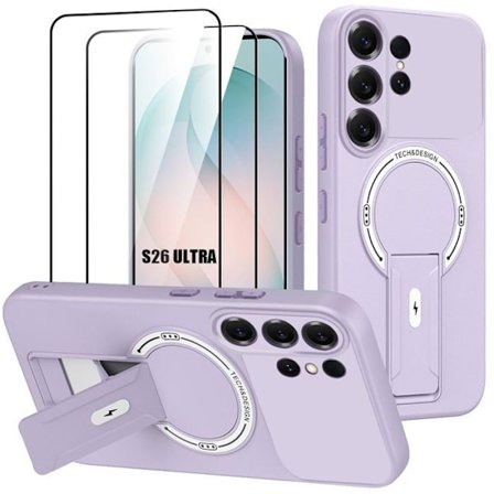 Silikone Cover - BOOLING - til Samsung Galaxy S26 Ultra - med Støtte - Lilla - 2 Glas