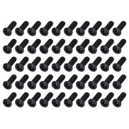 50 st DIN 7985 Stål Panna Huvud Maskinskruvar Helt Gängade Svarta Zinkpläterade Bultar Fästelement M3x8