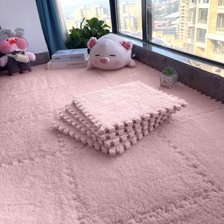 Plyschmatta skarvningsblock sovrum sängkant halkfri golvmatta flytande fönster bekväm bomull varm dyna