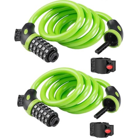 2 stk. Cykellås Høj Sikkerhed 5-cifret Nulstilleligt Kombinationscykellås Spiral Kabellås Bedst til Cykel Udendørs 120cm/12mm
