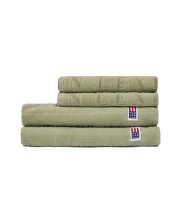 Lexington Velour jacquard logo towel, vintage green