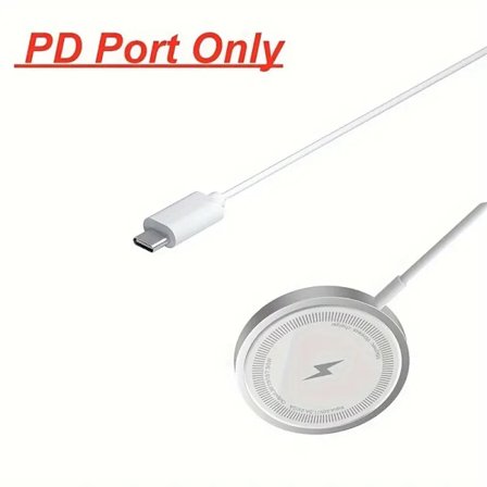 Magnetisk trådlös laddare: 15W maximal effekt, stöder iPhone 15/14/13/12/SE3-serien (1-pack › Ingen adapter)